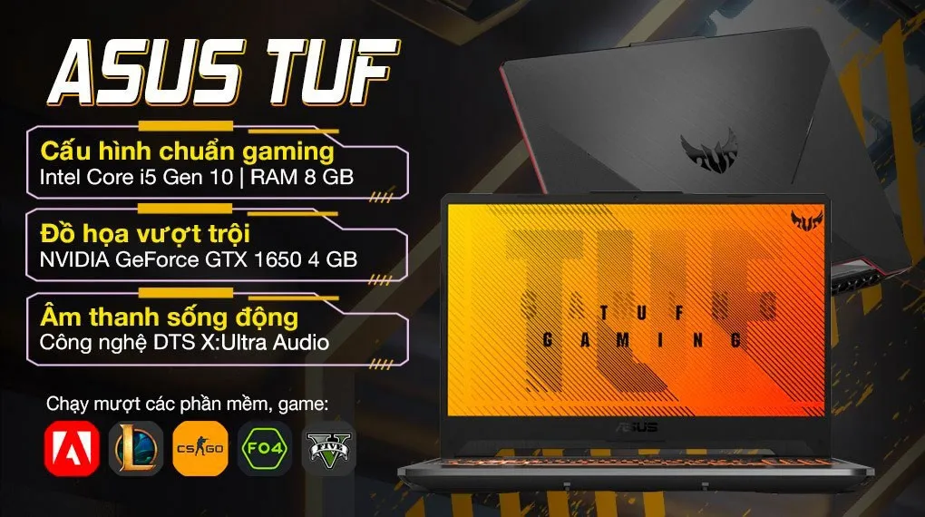 Laptop Asus TUF Gaming F15 FX506LHB i5 (HN188W) - Chính hãng, trả góp