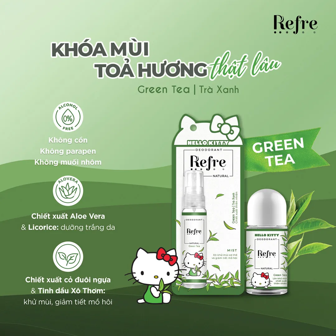 Xịt Khử Mùi Refre x Hello Kitty Natural