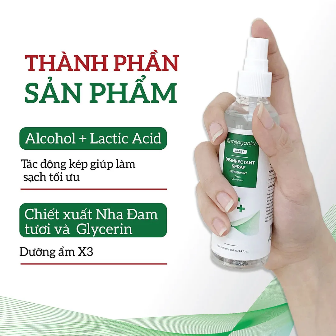 Xịt Rửa Tay Milaganics
